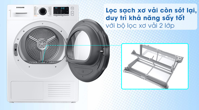 Máy sấy bơm nhiệt Samsung 9 kg DV90TA240AE/SV