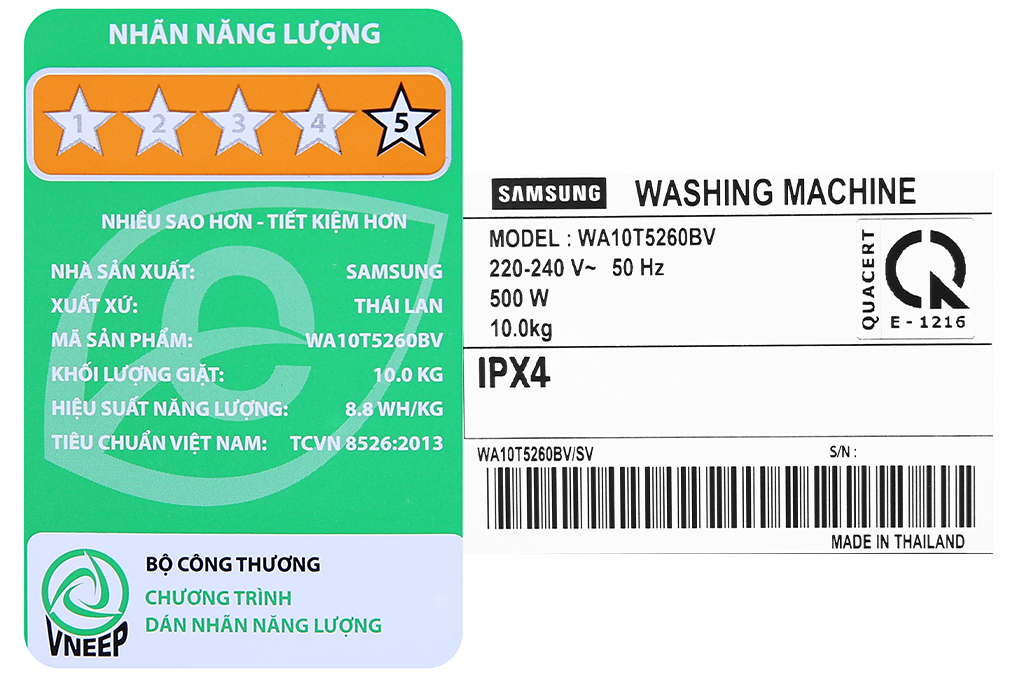 Máy giặt Samsung DD Inverter 10 Kg WA10T5260BV/SV